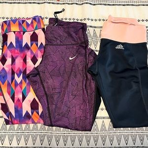 Nike, Adidas, Reebok shorts, tank tops, capri workout pants
